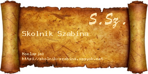 Skolnik Szabina névjegykártya